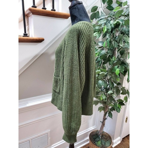 Cozy Casual Women's Green Polyester Long Sleeve Buttons Front Knit Sweater 2X/3X - Picture 7 of 11